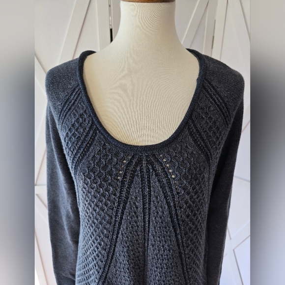 Calvin Klein Jeans Sweaters - Calvin Klein Women's Knit Long Sleeve Sweater In Gray